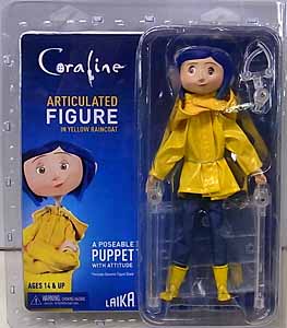 NECA CORALINE ARTICULATED FIGURE CORALINE [YELLOW RAINCOAT] ブリスター傷み特価