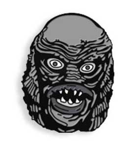 YESTERDAYS ENAMEL PIN BLACK & WHITE MANIAC MONSTERS THE CREATURE