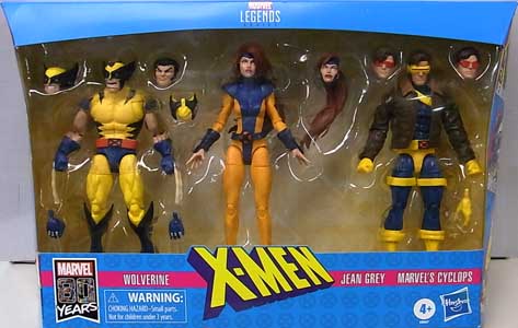 HASBRO MARVEL LEGENDS 2019 MARVEL 80 YEARS 3PACK X-MEN WOLVERINE & JEAN GREY & MARVEL'S CYCLOPS