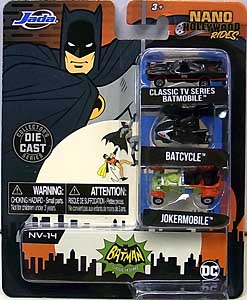 JADA TOYS NANO HOLLYWOOD RIDES BATMAN CLASSIC TV SERIES 3PACK