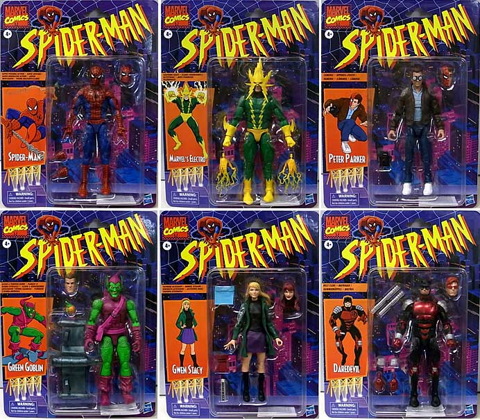 HASBRO MARVEL LEGENDS RETRO 6-INCH COLLECTION SPIDER-MAN 6種セット 台紙傷み特価