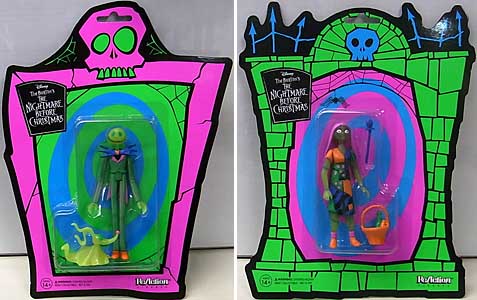 2020年 サンディエゴ・コミコン限定 SUPER7 REACTION FIGURES 3.75インチアクションフィギュア THE NIGHTMARE BEFORE CHRISTMAS JACK SKELLINGTON & SALLY [GLOW IN THE DARK] 2種セット