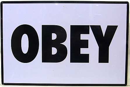 TRICK OR TREAT STUDIOS THEY LIVE OBEY METAL SIGN