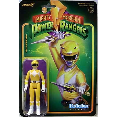 ワケアリ特価 SUPER 7 REACTION FIGURES 3.75インチアクションフィギュア MIGHTY MORPHIN POWER RANGERS WAVE 3 YELLOW RANGER