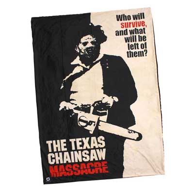 CREEPY CO. THE TEXAS CHAINSAW MASSACRE WHO WILL SURVIVE THROW BLANKET