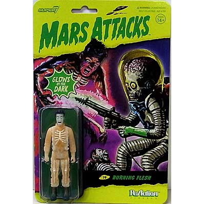 SUPER 7 REACTION FIGURES 3.75インチアクションフィギュア MARS ATTACKS WAVE 2 BURNING FLESH [GLOW]