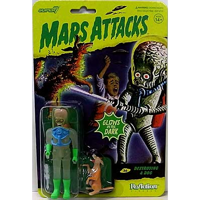 SUPER 7 REACTION FIGURES 3.75インチアクションフィギュア MARS ATTACKS WAVE 2 DESTROYING A DOG [GLOW]