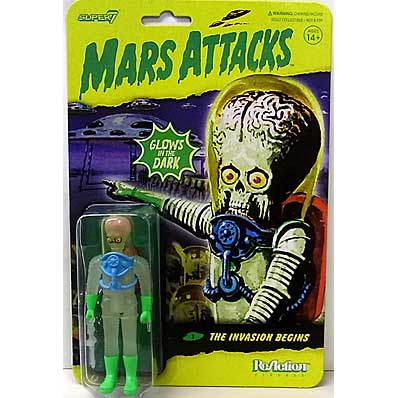 ワケアリ特価 SUPER 7 REACTION FIGURES 3.75インチアクションフィギュア MARS ATTACKS WAVE 2 THE INVASION BEGINS [GLOW]