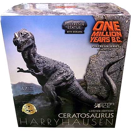 STAR ACE ONE MILLION YEARS B.C. CERATOSAURUS POLYRESIN STATUE WITH DIORAMA