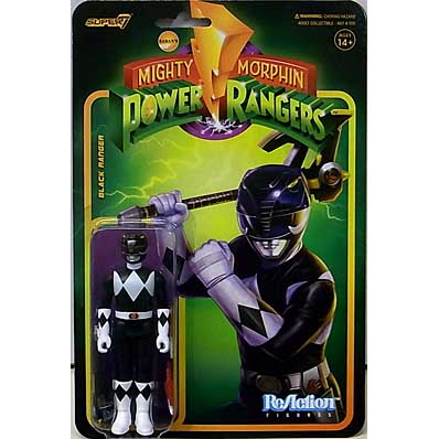 SUPER 7 REACTION FIGURES 3.75インチアクションフィギュア MIGHTY MORPHIN POWER RANGERS WAVE 2 BLACK RANGER