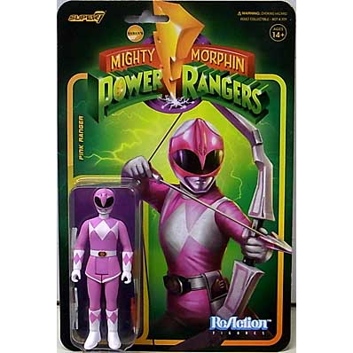 SUPER 7 REACTION FIGURES 3.75インチアクションフィギュア MIGHTY MORPHIN POWER RANGERS WAVE 2 PINK RANGER