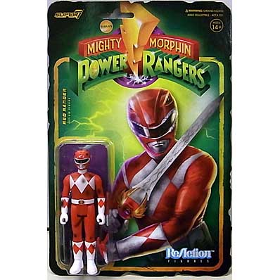 SUPER 7 REACTION FIGURES 3.75インチアクションフィギュア MIGHTY MORPHIN POWER RANGERS RED RANGER [BATTLE DAMAGED]