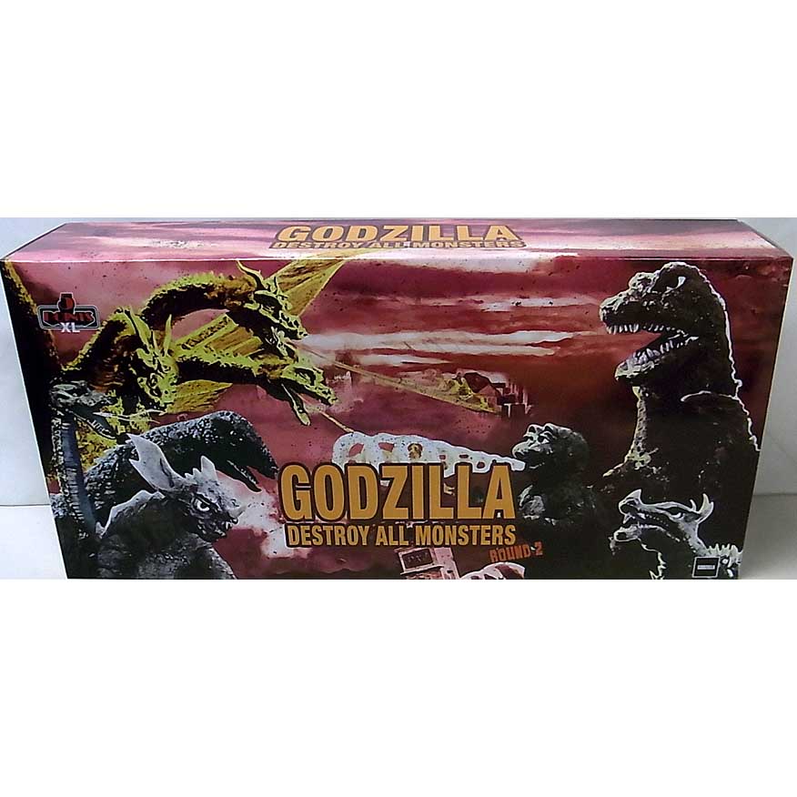 MEZCO 5 POINTS XL GODZILLA DESTROY ALL MONSTERS (1968) ROUND 2 BOX SET