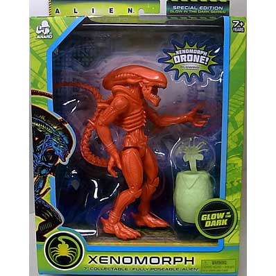 パッケージ傷み特価 LANARD TOYS ALIEN COLLECTION 7インチアクションフィギュア XENOMORPH DRONE [GLOW IN THE DARK]