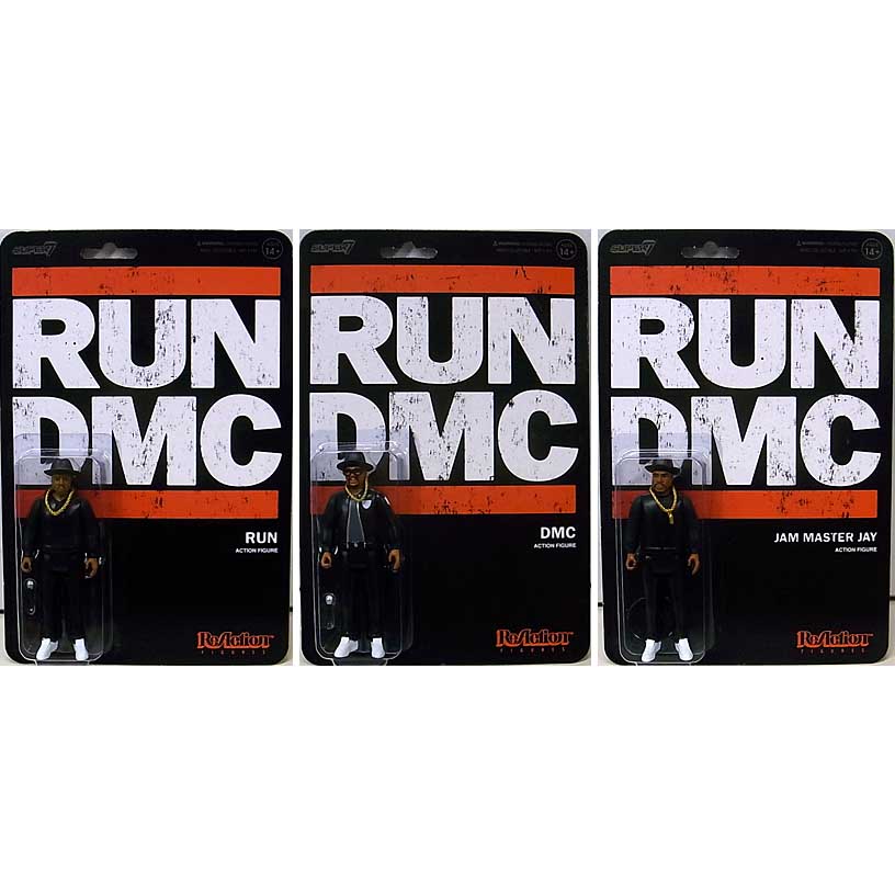 特売商品 SUPER 7 REACTION FIGURES 3.75インチアクションフィギュア RUN DMC 3種セット