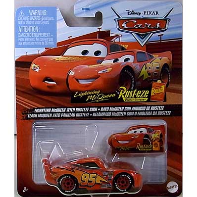 台紙傷み特価 MATTEL CARS 2022 シングル LIGHTNING McQUEEN WITH SIGN