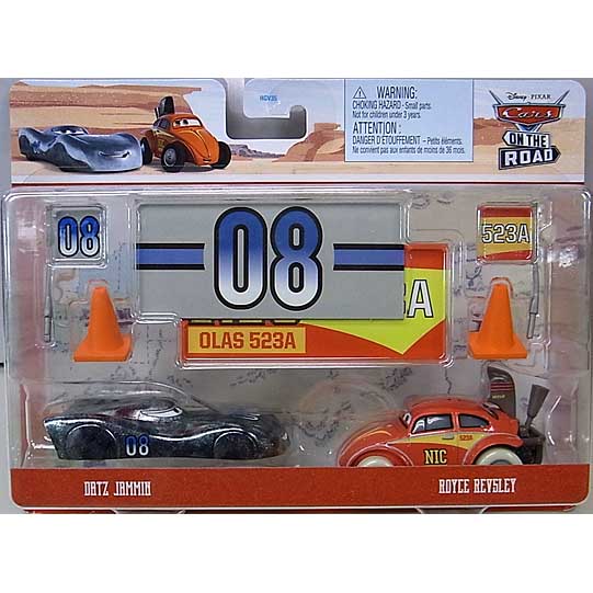 MATTEL CARS ON THE ROAD 2PACK WITH SIGN DATZ JAMMIN & ROYCE REVSLEY