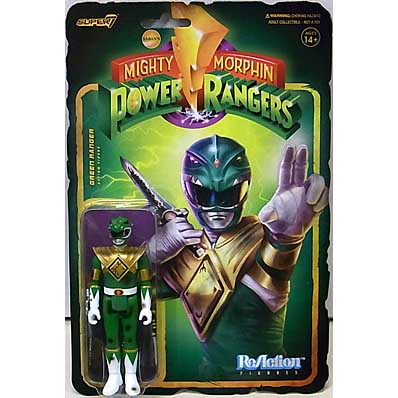 SUPER 7 REACTION FIGURES 3.75インチアクションフィギュア MIGHTY MORPHIN POWER RANGERS GREEN RANGER [BATTLE DAMAGED]