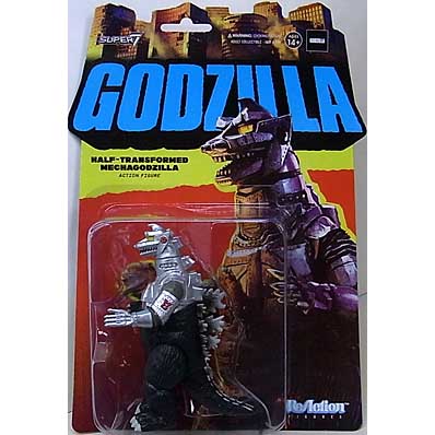 SUPER 7 REACTION FIGURES 3.75インチアクションフィギュア TOHO WAVE 2 HALF-TRANSFORMED MECHAGODZILLA