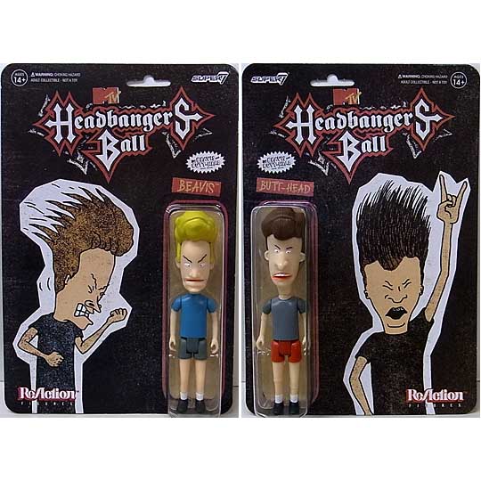 SUPER 7 REACTION FIGURES 3.75インチアクションフィギュア BEAVIS AND BUTT-HEAD WAVE 3 HEADBANGERS BALL 2種セット