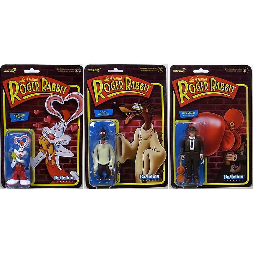 SUPER 7 REACTION FIGURES 3.75インチアクションフィギュア WHO FRAMED ROGER RABBIT WAVE 2 3種セット