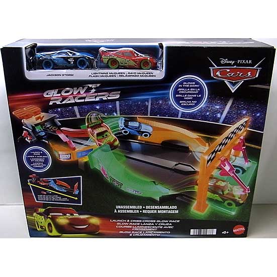 MATTEL CARS 2023 GLOW RACERS LAUNCH & CRISS-CROSS GLOW RACE