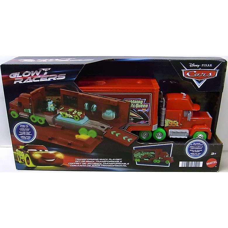 MATTEL CARS 2023 GLOW RACERS TRANSFORMING MACK PLAYSET