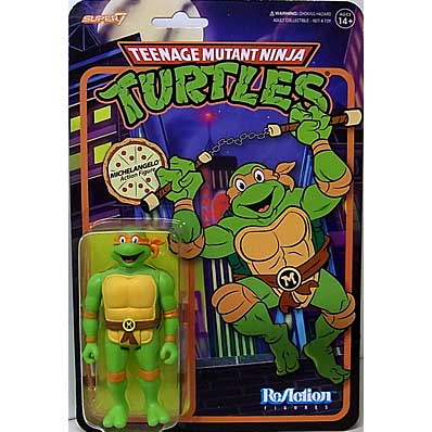 ワケアリ特価 SUPER 7 REACTION FIGURES 3.75インチアクションフィギュア TEENAGE MUTANT NINJA TURTLES WAVE 7 MICHELANGELO [CARTOON]