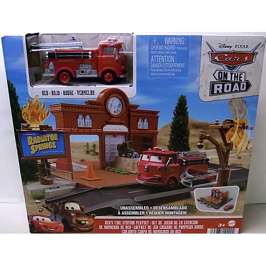 MATTEL CARS ON THE ROAD プレイセット RED'S FIRE STATION