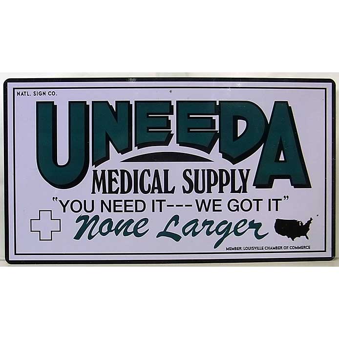 TRICK OR TREAT STUDIOS THE RETURN OF THE LIVING DEAD UNEEDA MEDICAL SUPPLY METAL SIGN
