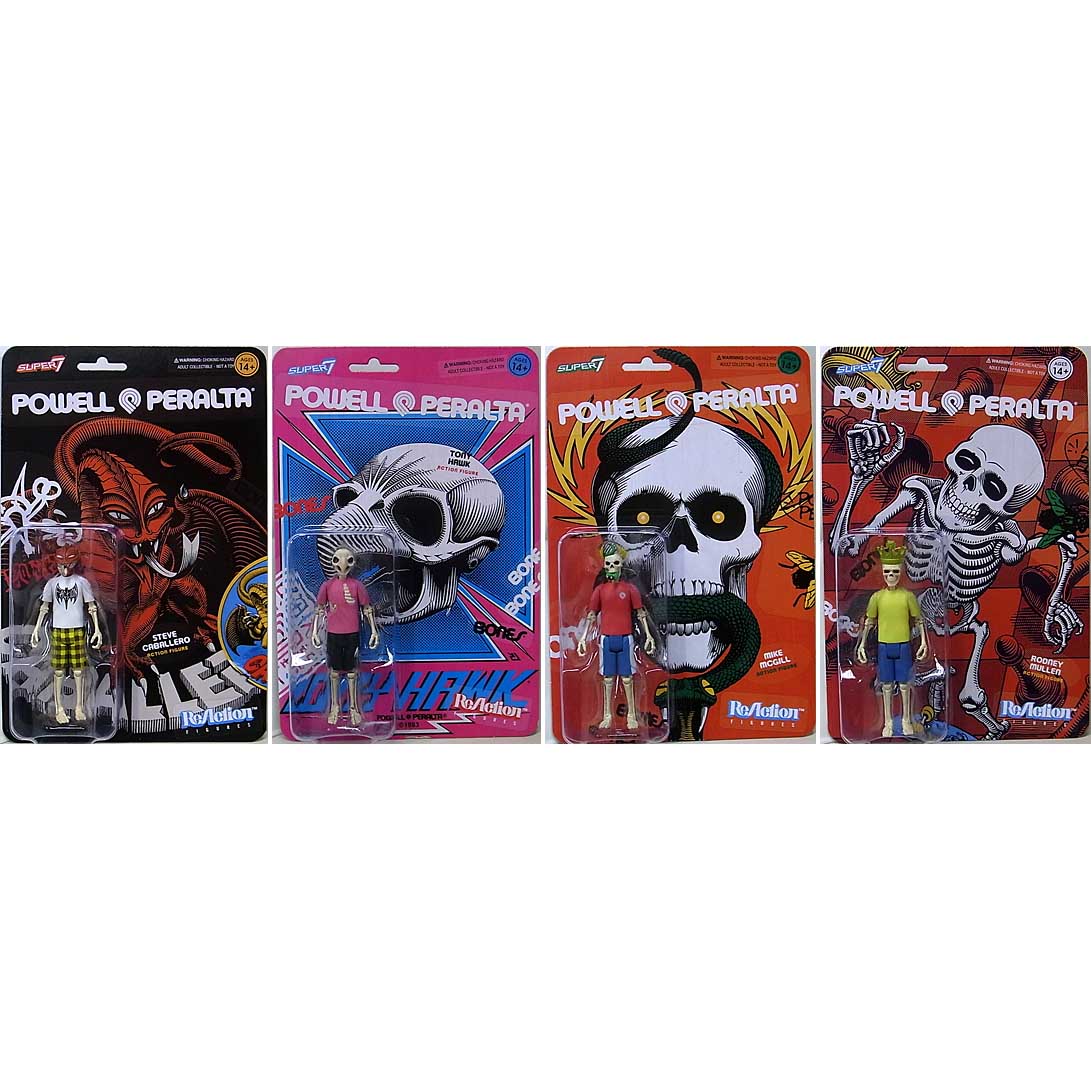 SUPER 7 REACTION FIGURES 3.75インチアクションフィギュア POWELL PERALTA WAVE 2 4種セット