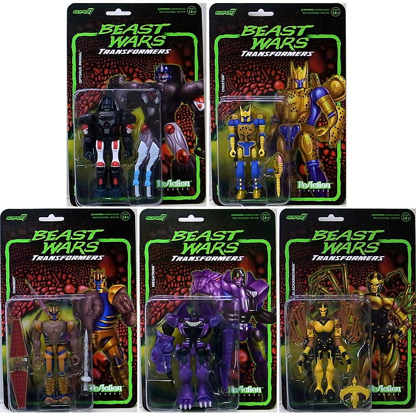 SUPER 7 REACTION FIGURES 3.75インチアクションフィギュア TRANSFORMERS WAVE 7 BEAST WARS 5種セット