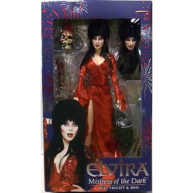 パッケージ傷み特価 NECA ELVIRA: MISTRESS OF THE DARK 8インチドール ELVIRA [RED, FLIGHT & BOO]