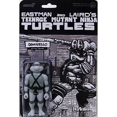 SUPER 7 REACTION FIGURES 3.75インチアクションフィギュア TEENAGE MUTANT NINJA TURTLES WAVE 9 DONATELLO (COMIC GREYSCALE)