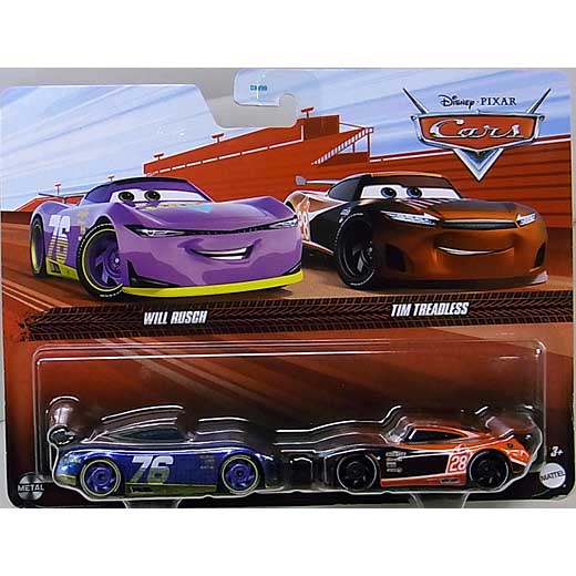 MATTEL CARS 2023 2PACK WILL RUSCH & TIM TREADLESS