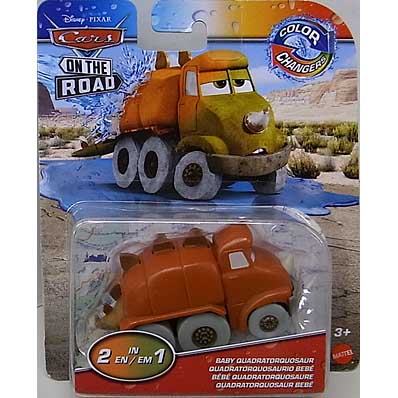 ブリスターハガレ特価 MATTEL CARS ON THE ROAD COLOR CHANGERS シングル BABY QUADRATORQUOSAUR