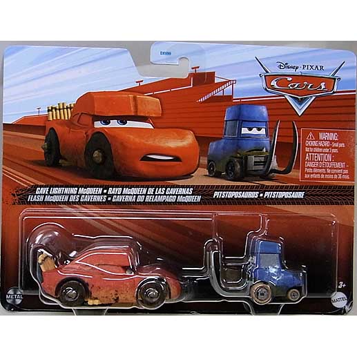 MATTEL CARS 2023 2PACK CAVE LIGHTNING McQUEEN & PITSTOPOSAURUS