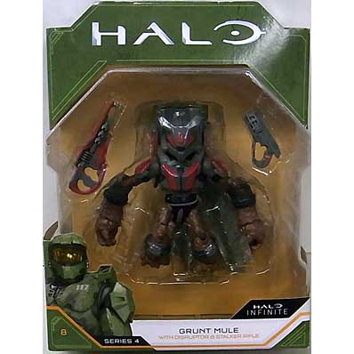 パッケージ傷み特価 JAZWARES HALO 4インチアクションフィギュア SERIES 4 GRUNT MULE WITH DISRUPTOR & STALKER RIFLE