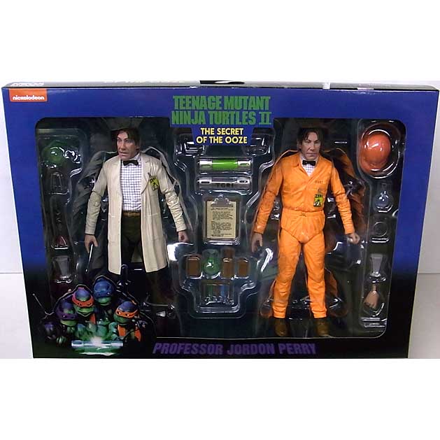 NECA TEENAGE MUTANT NINJA TURTLES II: SECRET OF THE OOZE 7インチアクションフィギュア ULTIMATE PROFESSOR JORDON PERRY 2PACK