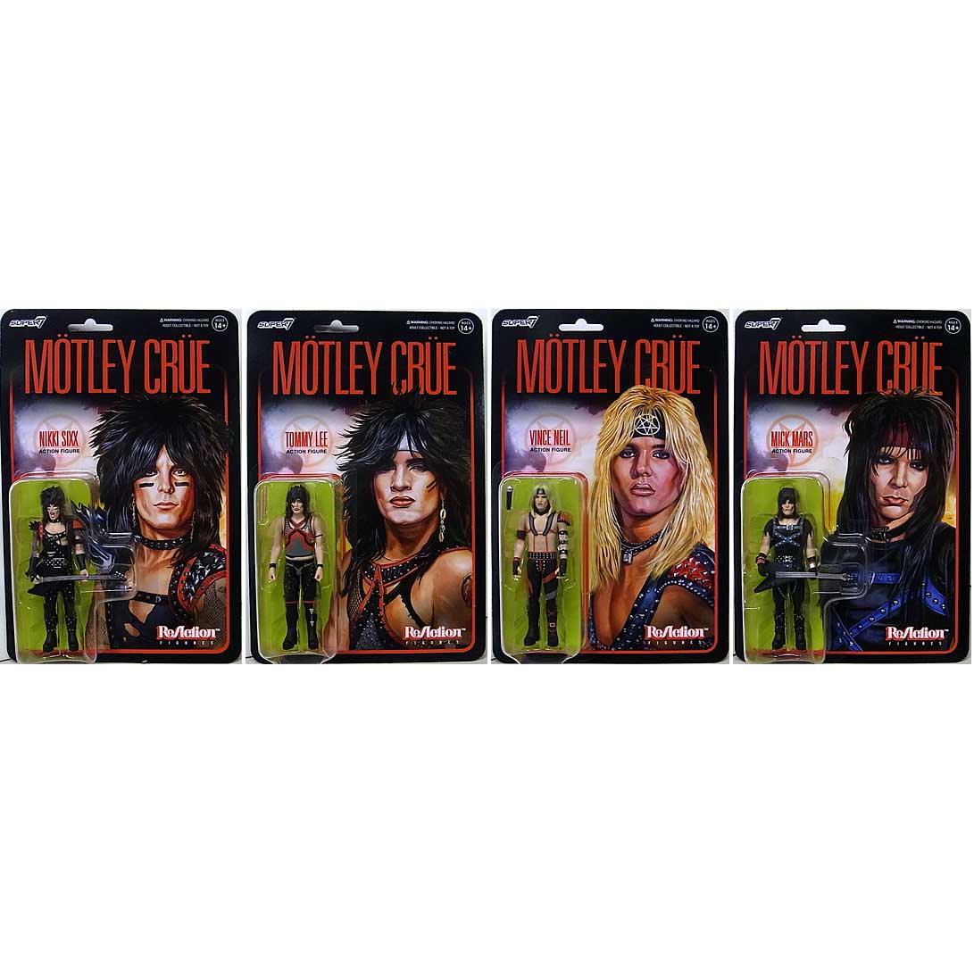 SUPER 7 REACTION FIGURES 3.75インチアクションフィギュア MOTLEY CRUE WAVE 1 4種セット