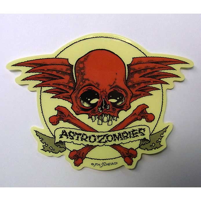 ASTRO ZOMBIES SKULLWING RED 透明ステッカー（横幅11センチサイズ）