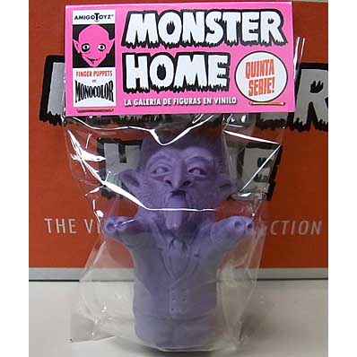 AMIGO TOYZ MONSTER HOME FINGER PUPPETS SIZE MONOCOLOR VINYL FIGURE SERIES 5 BARON DEL TERROR [PURPLE]