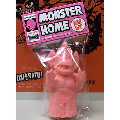 AMIGO TOYZ MONSTER HOME FINGER PUPPETS SIZE MONOCOLOR VINYL FIGURE SERIES 5 CICLOPE ESPACIAL [PINK]