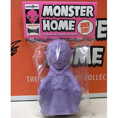 AMIGO TOYZ MONSTER HOME FINGER PUPPETS SIZE MONOCOLOR VINYL FIGURE SERIES 5 CONDE DRACULA [PURPLE]