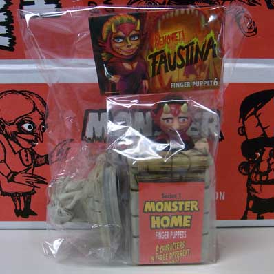 AMIGO TOYZ MONSTER HOME FINGER PUPPETS GARGOYLE MAUSOLEUM SET DEMONIETA FAUSTINA [FLESH COLOR]