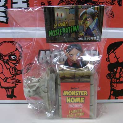 AMIGO TOYZ MONSTER HOME FINGER PUPPETS GARGOYLE MAUSOLEUM SET NOSFERATINA [FLESH COLOR]