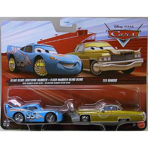 MATTEL CARS 2025 2PACK BLING BLING LIGHTNING McQUEEN & TEX DINOCO